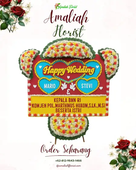 Papan Bunga Pernikahan Melai